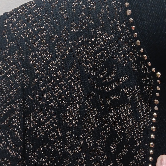 Ming Wang black/ gold  metallic knit jacket , size small - Picture 4 of 6
